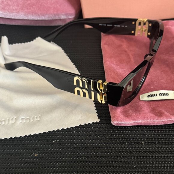 Miu Miu Black & Gold Statement Sunglasses main image 6